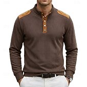 Χαμηλού Κόστους Casual Tee Henley-Ανδρικά Πουκάμισο Waffle Henley Κοντομάνικα Μακρυμάνικο Συμπαγές Χρώμα Σκέτο Μοντέρνα Υψηλής Ποιότητας Αθλητικό Μπλοκ χρωμάτων Κουμπιά Henley Collar Χένλι Causal Καθημερινά ΕΞΩΤΕΡΙΚΟΥ ΧΩΡΟΥ
