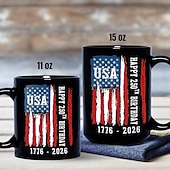 abordables Tazas-Taza del 250.º aniversario de Estados Unidos, regalo patriótico, taza de café de cerámica del semiquincentenario, 1776-2026, Estados Unidos 250, Día de la Independencia, regalo del 4 de julio para
