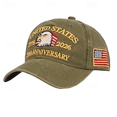 abordables Accesorios-Gorra de Béisbol Águila Bandera estadounidense Retro Antiguo Herencia Patriótico 1776-2026 para Unisexo Adulto Impresión 3D  para Día de la Independencia 4 de julio Exterior Casual Diario Desfile