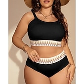 levne Surfovací tankiny a bikiny-Dámské Standard Surfařské tankiny a bikiny Koupací top 2 ks Geometrický Otevřít Zpět Ochrana proti UV záření Elastický Bez rukávů Plavky Surfování Potápění Plavání Léto