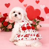 Недорогие Праздник-Собаки Платья Симпатичные Стиль Мягкий Влажная чистка Мода Удобный День Святого Валентина День Святого Валентина Собака