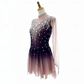 economico Abiti da Pattinaggio Artistico-Abito da pattinaggio artistico Per donna Pattinaggio sul ghiaccio Vestito Rosa scuro Patchwork Orlo asimmetrico Spandex Rete Alta elasticità Allenamento Competizione Vestiti da pattinaggio sul
