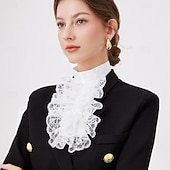 baratos Acessórios e mais-Vintage Rococó Vitoriano Colar destacável Princesa Senhora Renda Fantasia Mulheres Carnaval dia das Bruxas feira renascentista Adulto Mais Acessórios Todas as Estações