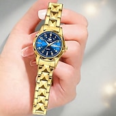 abordables Montres à quartz-Les montres à quartz pour femmes sont à la mode décontractées et élégantes équipées de décorations en strass et de cadrans lumineux à double calendrier ce qui en fait le meilleur choix de cadeau pour