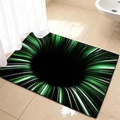 cheap Doormats-3D Optical Illusion Doormat Green Vortex Tunnel Design 2D Flat Print Stunning Modern Entryway Accent Rug