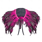 baratos Acessórios-Acessórios de Carnaval 2026 Rio Carnival Samba Xale de Plumas Vermelhas para Mulheres com Laço de Fita Brasil Fantasia de Performance Festival
