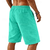 abordables Shorts décontractés-Shorts homme SoftFade™ Shorts d'été Shorts décontractés Shorts à lavage acide Shorts avec poches Taille élastique Confort lavé Respirant Longueur au genou Décontracté Extérieur Plage Vacances Mode