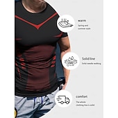 ieftine tricouri de bază-Bărbați Tricou Tee Top Mânecă scurtă Stil Nautic Vară Primăvară Toate Sezoanele Geometric Simplu Modă Sportiv De Bază Uscare rapidă Sporturi &amp; Exterior Fitness Îmbrăcăminte de Sport  Albastru piscin