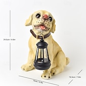 economico Illuminazione vialetto-1 pezzo di luce solare impermeabile per esterni a forma di cane, decorazione per giardino, prato, vialetto, luce solare da giardino in resina a forma di cucciolo, illuminazione d'accento per