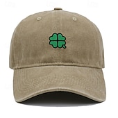 economico Cappellino da baseball da uomo-Unisex Cappellino da Baseball Blu chiaro Esercito verde Cotone Ricamato Protezione UV Clover Casual Quotidiano Casual Festa di San Patrizio Casuale Quotidiano San Patrizio Tinta unica Quadrifoglio