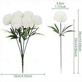 cheap Artificial Flower-18 Bunches Multicolor Realistic Artificial Chrysanthemum Flowers - Maintenance-Free Faux Floral Arrangement Bouquet in White Red Pink Yellow Green-Gray - Suitable for Home Wedding Party Table Centerpiece