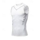 voordelige Hardloop T-shirts en Tanktops-Voor heren Effen Training tanktop Hardlooptanktop Fitness tanktop Zomer Mouwloos Sneldrogend Compressie Vochtregelerend Sportschooltraining Actieve training Oefening Zwart Wit White + Gray