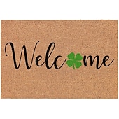 preiswerte Fußmatten-Fußmatte zum St. Patrick's Day, dekorative irische Feiertags-Eingangsmatte mit Kleeblättern und keltischen Mustern für festliche Heim- und Türdekoration