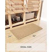 olcso Fürdőszobai szőnyeg-egyszínű, gofris szövésű fürdőszobaszőnyeg, nedvszívó, csúszásmentes fürdőszobai WC-ajtószőnyeg zuhanyzóhoz és mosdóba