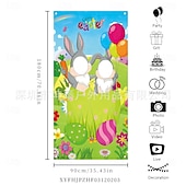 abordables Tapisseries de vacances-Guirlande photo en forme de lapin de Pâques, accessoire idéal pour décorer une porte ou une fête, parfaite pour les décorations de fêtes et les fêtes de Pâques en intérieur ou en extérieur.