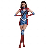 baratos Trajes para casais e grupos-Anti-herói Super-vilão Super heroi Fantasia fantasia Fatos de Corpo Patriótico for Unisexo Crianças Adulto Dia Das Bruxas Carnaval Espetáculo Comic Con
