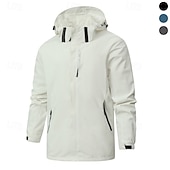 billiga Fleece &amp; 3 i 1-jackor-Herr Skidjacka Vår Höst Utomhus Vattentät Vindtät Huvtröja Snökappa Skidrock Resa Mörkgrå Svart Vit Blå