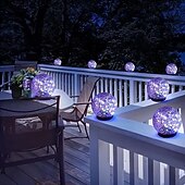 tanie Światła ścieżki i latarnie-2 szklane kule solarne LED, oświetlenie ogrodowe, ślubne, 12 cm, 30 diod LED, kuliste, wkładane do gruntu, zewnętrzne, wodoodporne, oświetlenie trawnikowe, na imprezy, święta, ścieżka ogrodowa, dekoracja krajobrazu