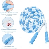  ugrókötél led lámpákkal fitnesz edzőeszközökhöz, gubancolódásmentes kötélugrás puha gyöngyös szegmenssel, prémium állítható ugrókötél gyerekeknek, nőknek, férfiaknak