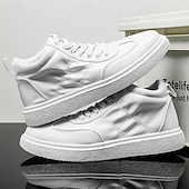 economico Sneakers Casual-sneakers alte rosse da uomo: design traspirante, eleganti e comode, perfette per lo sport, l'abbigliamento casual e le attività all'aperto