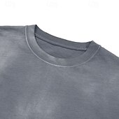 cheap Basic T shirts-Men's T Shirt 100% Cotton Acid Wash Shirt Tee Top Short Sleeves Crew Neck Summer Spring Plain Fashion Designer Basic Garment Dyed Plain Vacation Street Going out Blue Black Pink Top Tee for Men