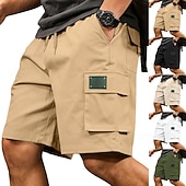 Χαμηλού Κόστους Στρατιωτικά Σορτς-Ανδρικά Φορέματα φορτίου Σορτς φορτίου Σορτσάκια Casual σορτς Τσέπη Ελαστική μέση Σκέτο Πάνω από το Γόνατο Causal ΕΞΩΤΕΡΙΚΟΥ ΧΩΡΟΥ Streetwear Μοντέρνα Κομψό στυλ street Μαύρο Λευκό Μικροελαστικό