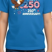  Jungen 3D Grafik Eule 250-jähriges Jubiläum T-Shirt Kurzarm 3D-Druck Sommer Frühling Sport Mode Streetwear Kinder 4-12 Jahre Rundhalsausschnitt Lässig Täglich Outdoor Normale Passform