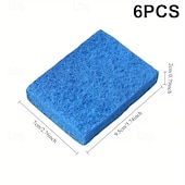 olcso Konyhai tisztítóeszközök-6 darabos grilltisztító szivacs karcmentes kaparóval, hőálló grilltisztító gáz- és faszénhez &amp;sütőrácsok, csúszásmentes ergonomikus fogantyú