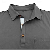 abordables Polo classique pour homme-Homme Polo Polos de Golf Occasionnel Travail Classique manche longue Bloc de Couleur Boutons Été Printemps &amp; Automne Toutes saisons Coupe régulière Noir Vin Violet Vert Véronèse Café Polo