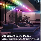 abordables Bandes Lumineuses Intelligentes-Lumières néon LED RGB+IC, lumières LED avec télécommande &amp;Contrôle via application, étanche IP65, compatible avec une utilisation extérieure, synchronisation musicale, design personnalisable, ruban