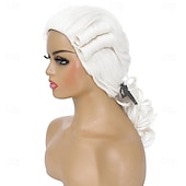  Peruca Colonial para Mulheres Fantasia de George Washington Peruca para Fantasia (Branca)