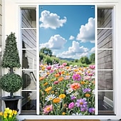 cheap Garage &amp; Door Banners-Realistic 3D Green Bamboo Doorway Curtain Japanese Zen Style Hanging Banner Privacy Screen for Home Office Studio Decor