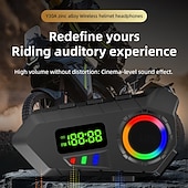 abordables Accessoires pour motos et VTT-Nouveaux écouteurs Bluetooth Y30A pour casque de moto, longue portée, pour écouter de la musique et passer des appels.