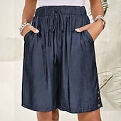 economico Pantaloncini Bermuda-Per donna Bermuda Shorts Pantaloncini Estivi Shorts da Spiaggia Vacanza Moda Casual Quotidiano Lunghezza al ginocchio Vita Alta Coulisse Tasca Elastico in vita Comodità Asciugatura Rapida Morbido