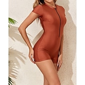 رخيصةأون راش غاردز ون بيس-نسائي معيار حماية ضد التحسس ثوب السباحة لباس السباحة لون سادة إحزم حماية UV مطاط كم قصير ملابس السباحة بودي سوت تزلج على الماء غوص سباحة الصيف