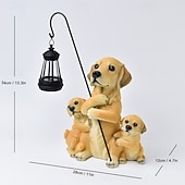 economico Illuminazione vialetto-1 pezzo di luce solare impermeabile per esterni a forma di cane, decorazione per giardino, prato, vialetto, luce solare da giardino in resina a forma di cucciolo, illuminazione d'accento per