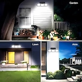 Недорогие Уличные огни-Уличные солнечные светильники с датчиком движения, прожекторы, охранные светильники на солнечных батареях, водонепроницаемость IP65.