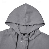 billiga Herrars popover skjortor-Herr Skjorta Casual skjorta Manchesterskjorta Vit Marinblå Blå Mörkgrå Långärmad Slät Huva Ledigt Dagligen Huva Kläder Vintage Mode Streetwear Dagligen