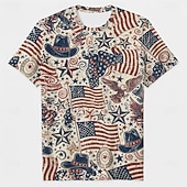  Patriotic T-shirt Graphic Tee USA Retro Vintage Patriotic T-shirt Sleeve 1776-2026 for Unisex Adults' 3D Print  for Independence Day / the Fourth of July 4th of July