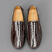 economico Mocassini casual-Per uomo Casual Quotidiano Pelle PU Confortevole Mocassino Rosso marrone Nero Bianco