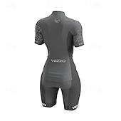 Χαμηλού Κόστους Γυναικεία ρούχα τριάθλου-Γυναικεία Φανέλα και σορτς ποδηλασίας Ολόσωμη στολή για τρίαθλο Κοντομάνικο Ποδηλασία Βουνού Ποδηλασία Δρόμου Καλοκαίρι Άνοιξη Φθινόπωρο Θαλασσί Μαύρο Γκρίζο Ποδήλατο Γρήγορο Στέγνωμα Moale