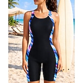 halpa One Pieces Rash Guards-Naisten Ihottumissuoja Uimapuku One Pieces Värien estäminen UV suoja Elastinen Hihaton Uima-asut Uimapuku Lainelautailu Sukellus Uinti Kesä