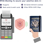 levne úschovna zavazadel a cestování-Pouzdro na pas s blokováním RFID pro ženy a muže, kožená cestovní peněženka na pas s kovovým 3D kovovým odznakem, pouzdro na cestovní doklady, příslušenství