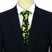 cheap Men's Ties &amp; Bow Ties-Men Ties Casual St. Patrick's Day Printing Graphic Shamrock Party Saint Patrick Day