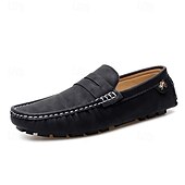 billiga Casual loafers-Herrloafers i läder – bekväma slip-ons för vardagsbruk, kontor och resor