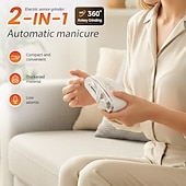 Недорогие Личный уход и здоровье-Электрические кусачки для ногтей 2-в-1, модернизированные электрические кусачки для ногтей со светодиодной подсветкой, электрическая пилка для ногтей с 3 регулируемыми скоростями для шлифовки и