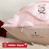 cheap Throw Pillows &amp; Covers-Valentines Pillow Covers 18x18 Set of 2 Decorative Love Heart XOXO Valentine's Day Throw Pillow Cases Soft Plush Faux Fur Couch Cushion Case for Holiday Sofa Bed Room Home Decor-Pink XOXO