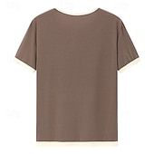 voordelige Casual T-shirts voor heren-Heren T-shirt Henley-shirt T-shirts Shirt met korte mouwen Korte mouw Henley Zomer Lente Lente zomer Kleurenblok Effen Modieus Ontwerper Basic Zak Vakantie Straat Uitgaan Zwart Blauw Blozend Roze Top