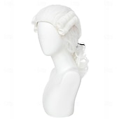 cheap Historical Wigs-Judge Colonial Wig for Men Women Costume Wig (White)