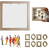 billiga Fotoramar-gör-det-själv mini-museumssilhuettlåda, skugglådaramsats med guldfärgat miniatyrmuseum &amp;figurer, fira dina unika minnen med stil, för årsdagar, bröllop, födelsedagar &amp;heminredning